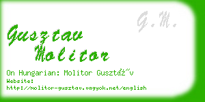 gusztav molitor business card